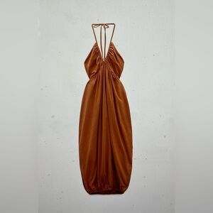 Zara summer orange cotton dress size M worn once